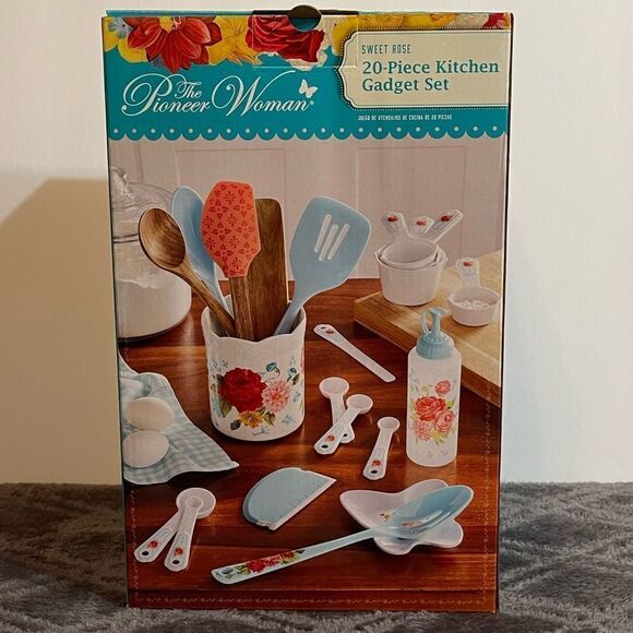 Pioneer Woman Kitchen Gadget Set Sweet Rose 20 Piece Set NWT - Picture 1 of 11